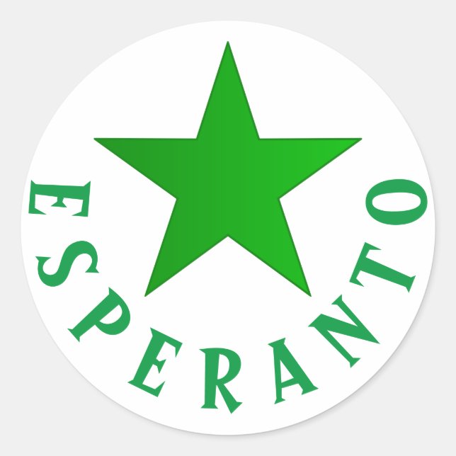 Adesivo Verda Stelo (Estrela Esperanto) (Frente)