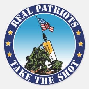 Adesivo Verdadeiros Patriotas Tomam a Injeção - Iwo Jima P