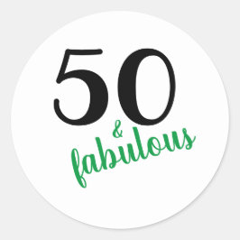 Adesivo Verde 50 e Fabulosa Festa de aniversário 50