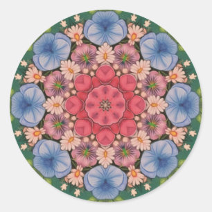 Adesivo ~ Verde Amarelo Amarelo Azul Caleidoscópio 3D ~