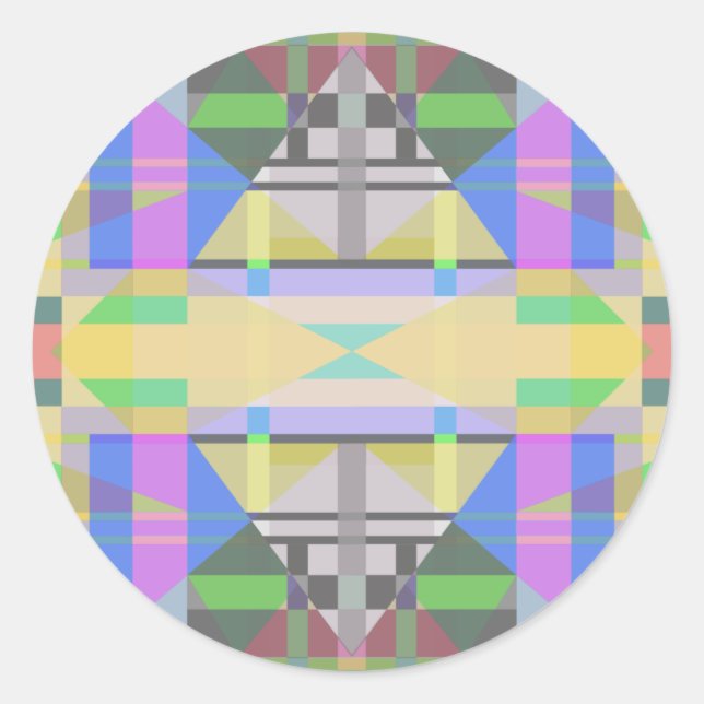 Adesivo Verde Amarelo Azul Roxo Geométrico (Frente)