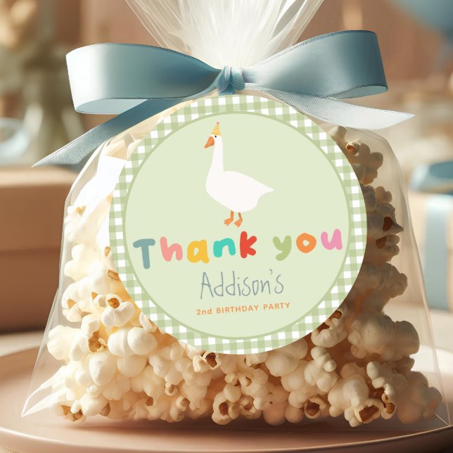 Adesivo Verde-Bonito Favorito do segundo aniversário Ganso (Criador carregado)