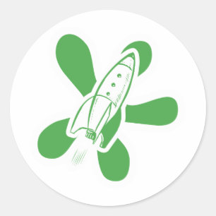 Adesivo Verde branco retro de Splat Rocket