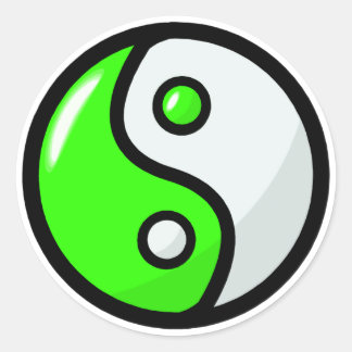 Adesivo Verde brilhante Yin Yang no equilíbrio