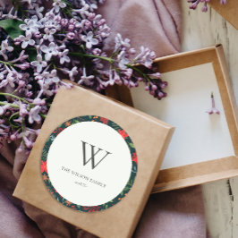 Adesivo Verde Castanho Berry Flora Padrão Monograma