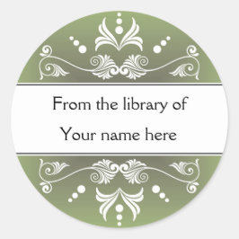 Adesivo Verde Da Biblioteca De Livros