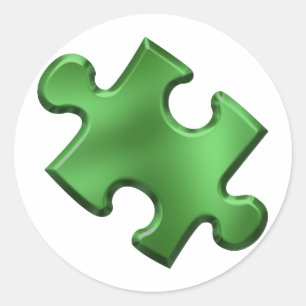 Adesivo Verde da parte do quebra-cabeça do autismo