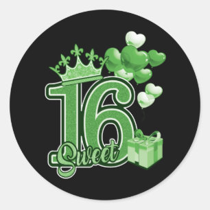 Adesivo Verde de aniversário dos 16 anos