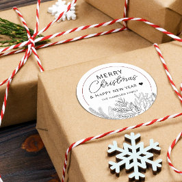 Adesivo Verde de Inverno Feliz Natal Personalizado