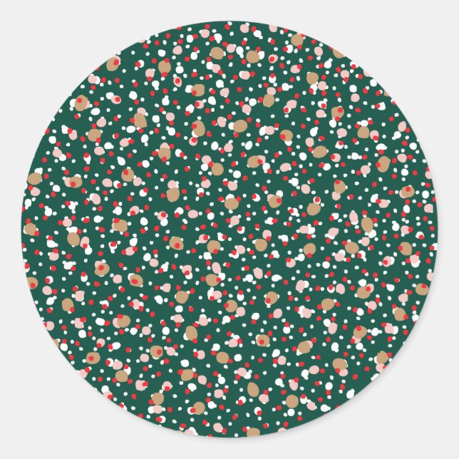 Adesivo Verde de Purpurina de Feriado (Frente)