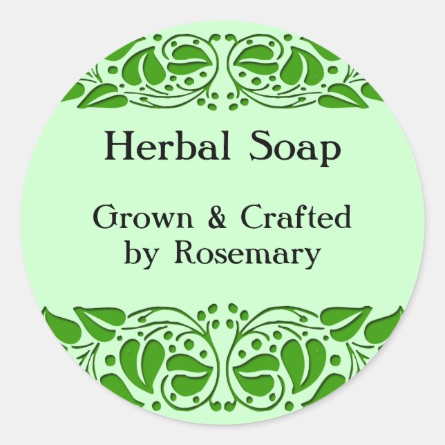 Adesivo Verde deixa Artesanatos personalizados (Frente)