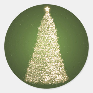 Adesivo Verde Dourado elegante da árvore de Natal