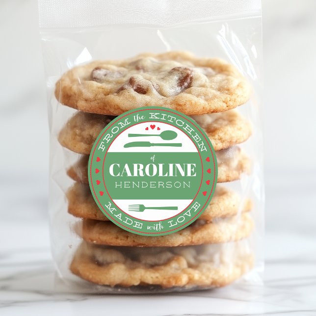 Adesivo Verde e Vermelho Feitos com Comida de amor (Criador carregado)