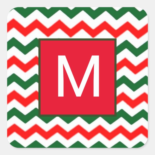 adesivo verde e vermelho inicial personalizado (Frente)