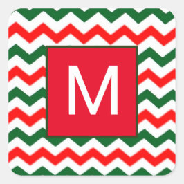 adesivo verde e vermelho inicial personalizado