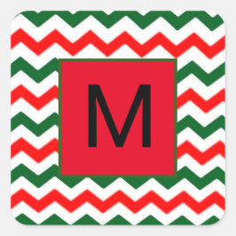 adesivo verde e vermelho inicial personalizado