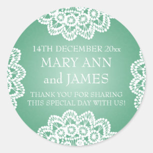 Adesivo Verde elegante da hortelã do laço do vintage do