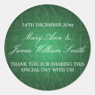 Adesivo Verde elegante do Flourish do amor do Tag do favor