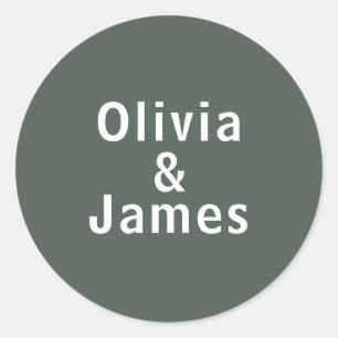 Adesivo Verde Escuro Casamento de Scandi Minimalista de