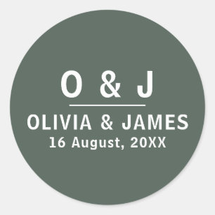 Adesivo Verde Escuro   Casamento Scandi Moderno Minimalist