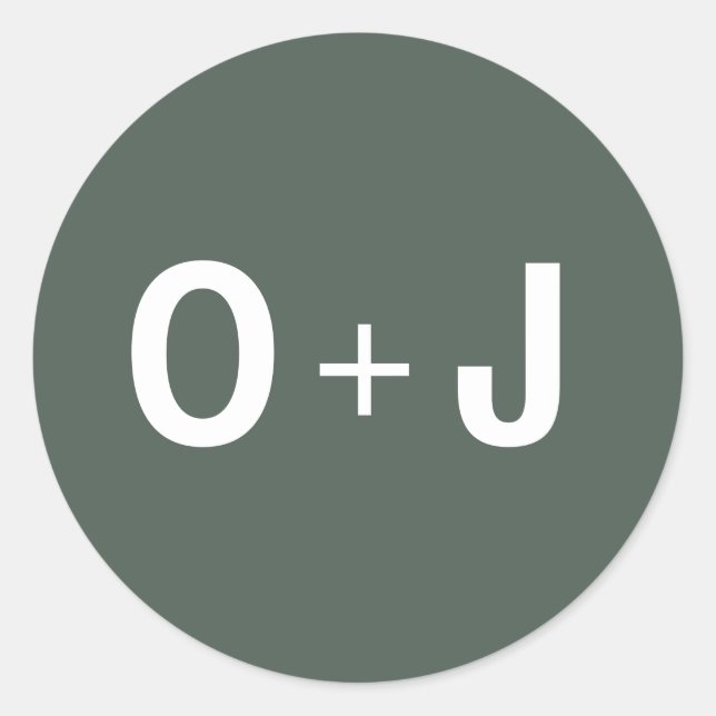 Adesivo Verde Escuro | Iniciais + Casamento Scandi Minimal (Frente)