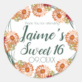 Adesivo Verde Floral de 16 Aquarelas Doce