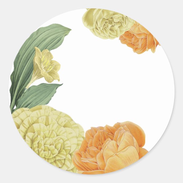 Adesivo verde-flores amarelas cor de laranja (Frente)