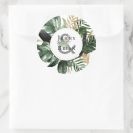 Adesivo Verde Glamouroso de Verão | Monograma de Casamento