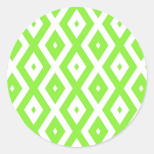 Adesivo Verde limão e padrão de diamante branco