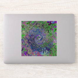 Adesivo Verde limão marmoreado e espiral traseira do Abstr