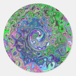 Adesivo Verde limão marmoreado e espiral traseira do Abstr