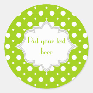 Adesivo Verde limão moderno, costume branco do teste