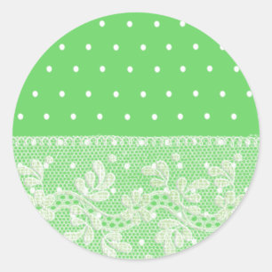 Adesivo Verde macio bonito com pontos brancos e laço