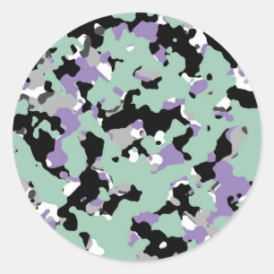 Adesivo Verde menta e camuflagem roxa estampa camuflada fe