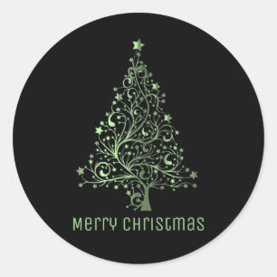 Adesivo Verde metálico do preto da árvore do Feliz Natal