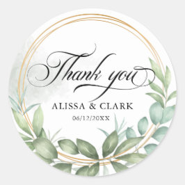 Adesivo Verde Moderno E Dourado Obrigado