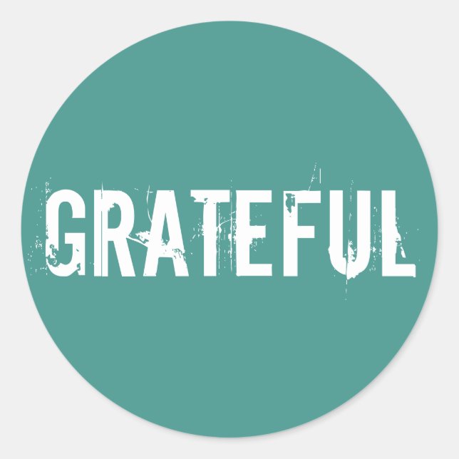 Adesivo Verde oceânico com texto branco agradecido (Frente)