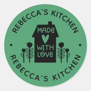 Adesivo Verde Personalizado Feito em casa com amor