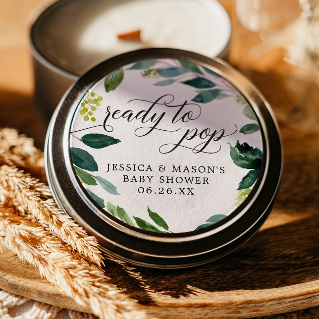 Adesivo Verde Pronta Para Pop Chá de fraldas Favorecendo A (Criador carregado)