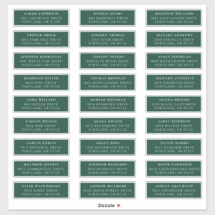 Adesivo Verde Rótulos de Endereço de Convidado Individua