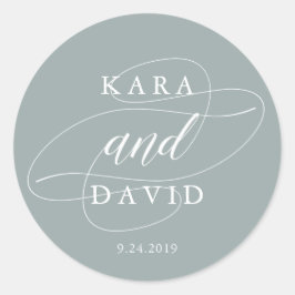 Adesivo Verde Sage Simples | Casamento