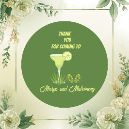 Adesivo verde salvia margs e matrimônio obrigado