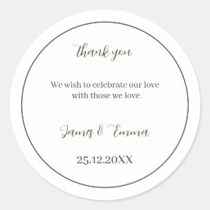 Adesivo Verde Simples de Casamento Personalizado