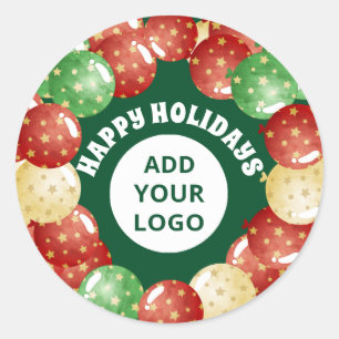 Adesivo Verde sobre os balões de Natal do logotipo comerci
