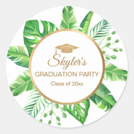 Adesivo Verde tropical Dourado, Festa de formatura temida