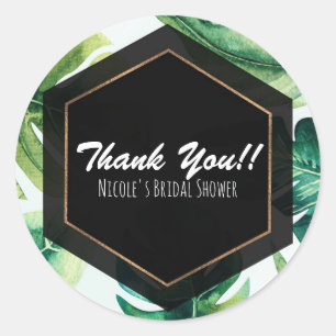 Adesivo Verde-Tropical Sai Branca de Casamento Elegante