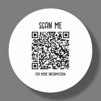 Adesivo Verificação de código QR branco para obter mais in