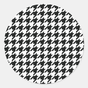 Adesivo Verificação de houndstooth Clássico Branco Preto