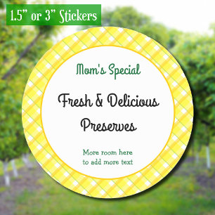 Adesivo Verificações de Xadrez amarela Tripulação retrô ed