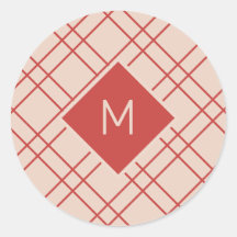 Verificações Simples de Vermelho Natal e Monograma